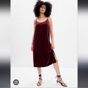 GAP Burgundy Velvet slip  Dress NWT